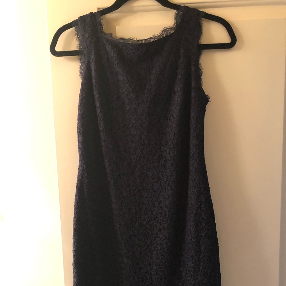 Adriana Papell boatneck lace cocktail dress